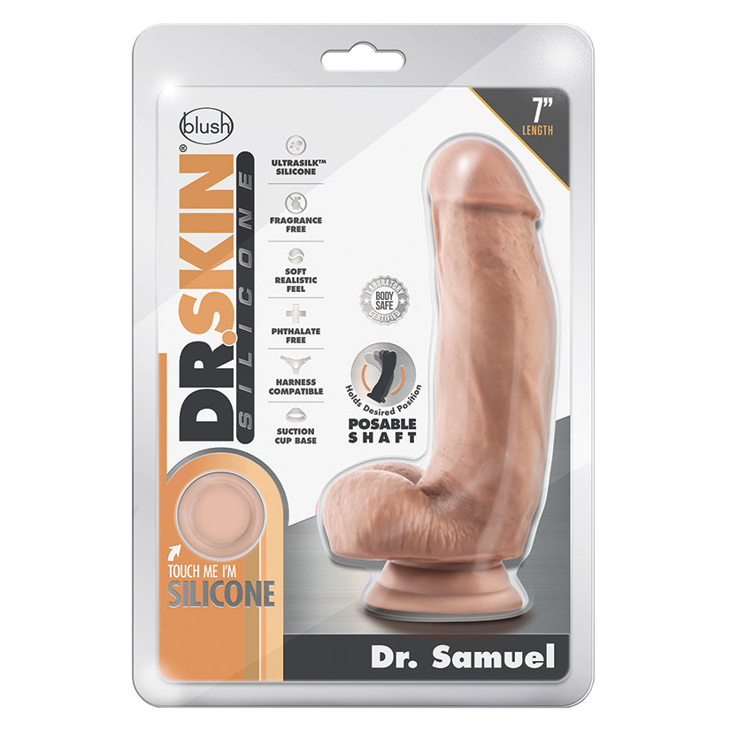 Dr. Skin Silicone Dong with Suction Cup-Dr. Samuel Vanilla 7