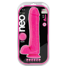 Load image into Gallery viewer, Neo Elite Silicone Dual Density Cock with Balls-Neon Pink 11&quot; BN26420