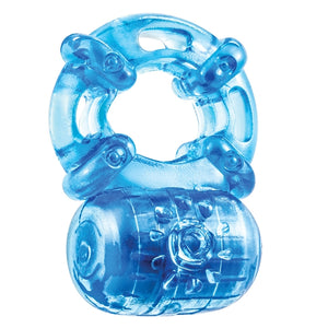 Stay Hard Reusable 5 Function Cockring-Blue