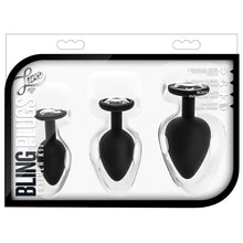 Load image into Gallery viewer, Luxe Bling Plugs Training Kit-Black With White Gems BN395835