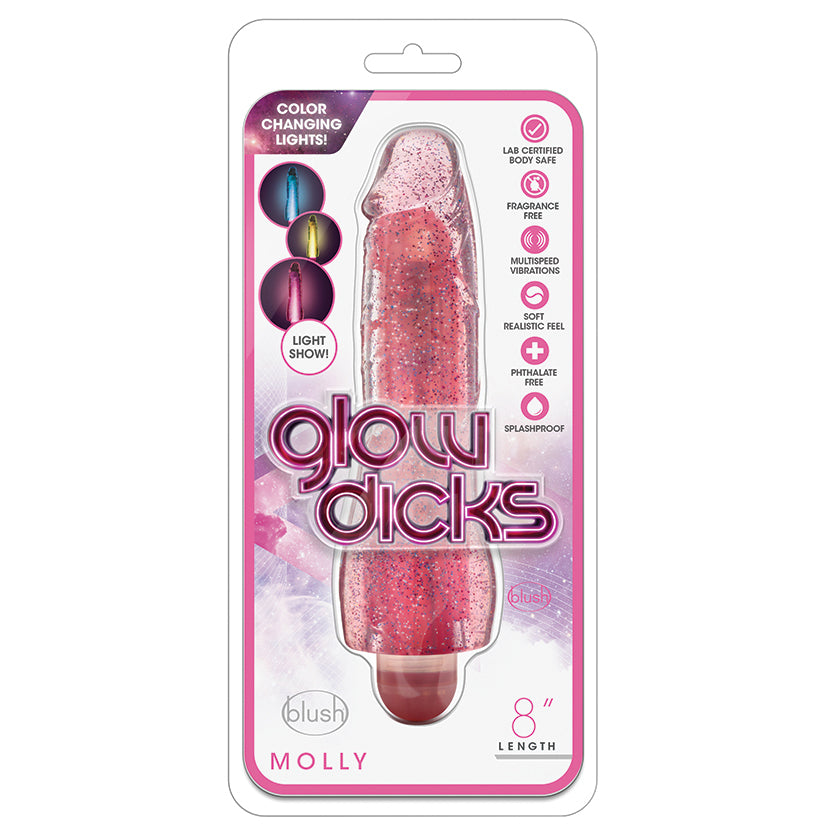 Glow Dicks Molly Glitter Vibrator-Pink 8