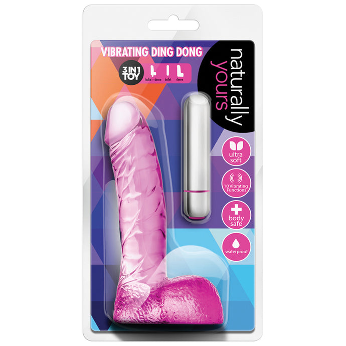 Naturally Yours Vibrating Ding Dong-Pink 6.5
