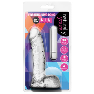 Naturally Yours Vibrating Ding Dong-Clear 6.5"