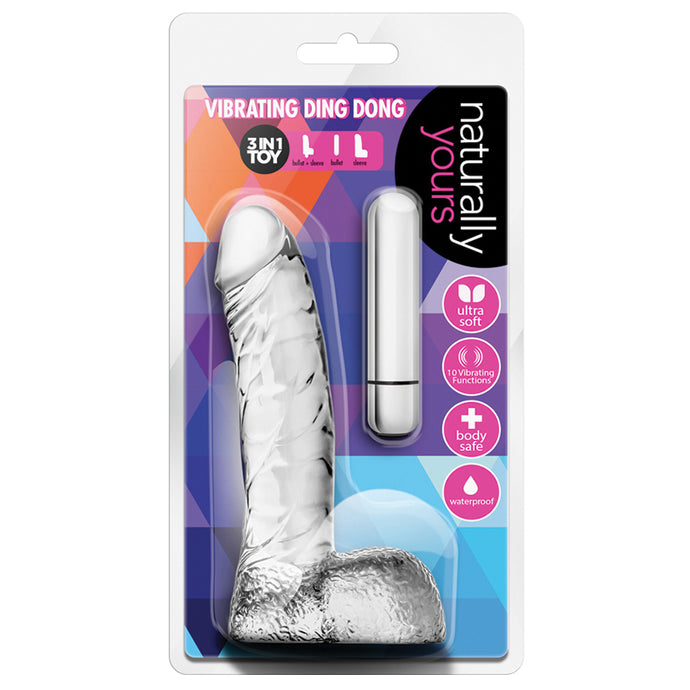 Naturally Yours Vibrating Ding Dong-Clear 6.5