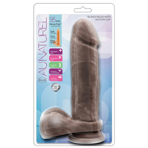 Au Naturel Dildo with Suction Cup-Chocolate 9.5" BN56476