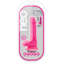 Load image into Gallery viewer, Neo Dual Density Cock With Balls-Neon Pink 6&quot; BN59600
