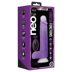 Neo Elite Encore Vibrating Dildo-Purple 8"