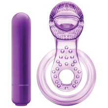 Load image into Gallery viewer, Play With Me Lick It Double Strap Cockring-Purple