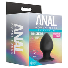 Load image into Gallery viewer, Anal Adventures Platinum Silicone Anal Stout Plug Large Black BN81005