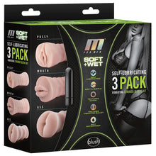 Load image into Gallery viewer, M for Men Soft and Wet Self-Lubricating Vibrating 3-Pack BN84103
