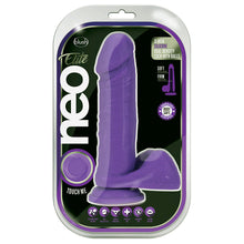 Load image into Gallery viewer, Neo Elite Silicone Dual Density Cock with Balls-Neon Purple 8&quot; BN86701