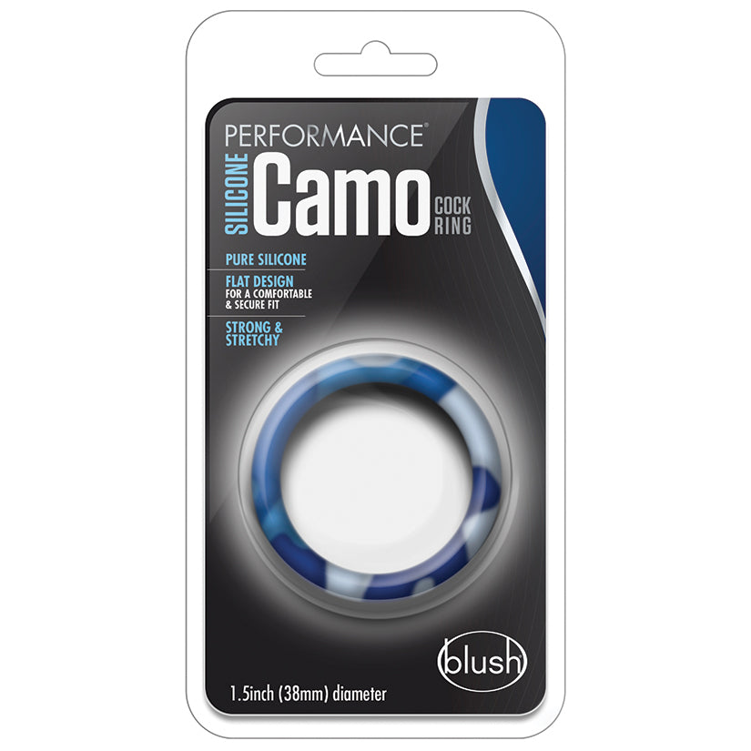 Performance Silicone Cock Ring-Blue Camoflauge BN91168