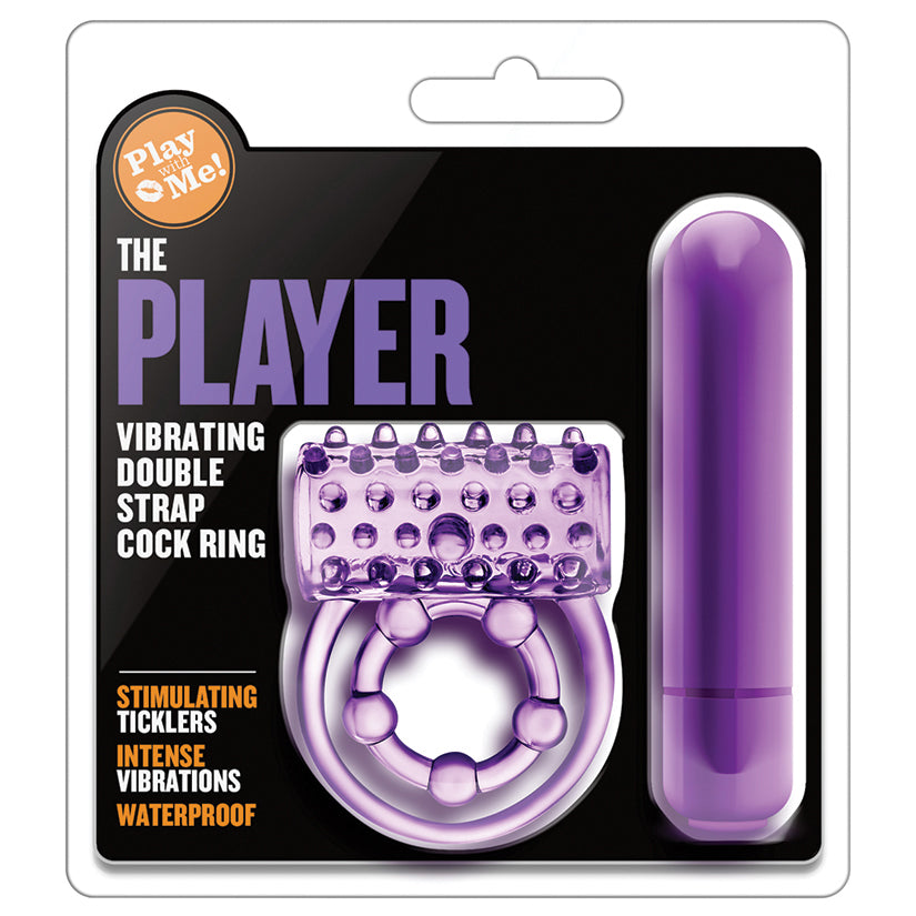 Play With Me Vibrating Double Strap Cockring-Purple BN91911
