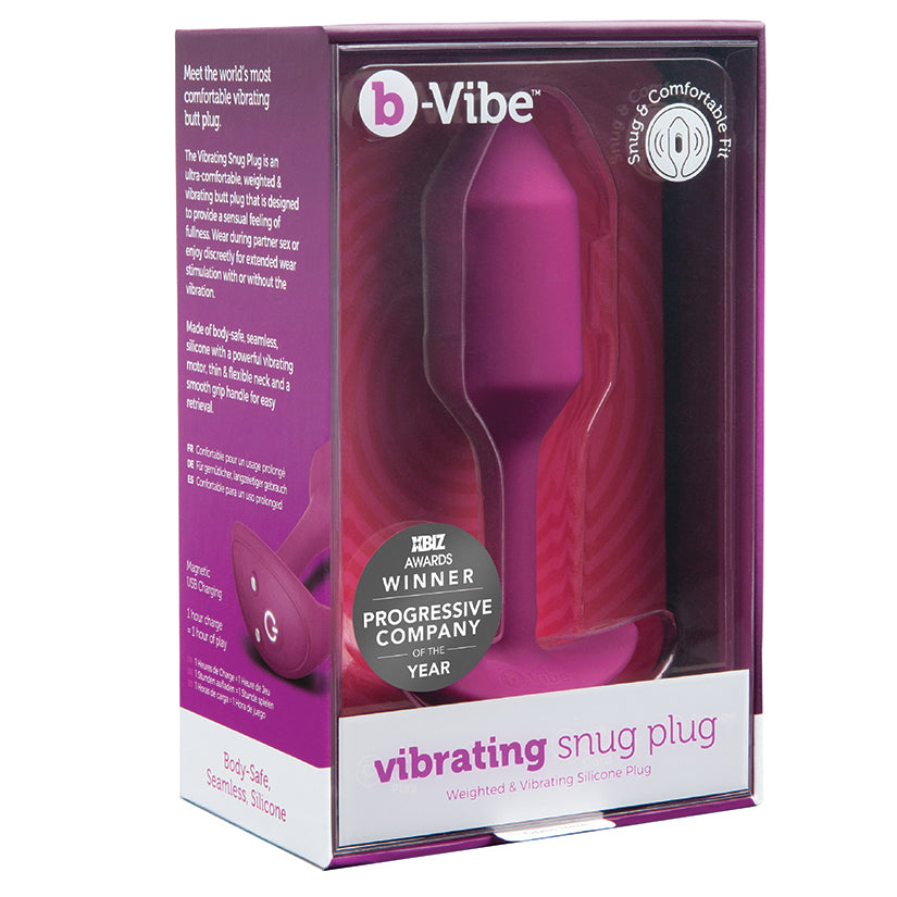 B-Vibe Vibrating Snug Plug-Rose M BV014RG