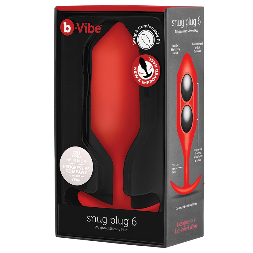 B-VIBE Snug Plug 6-Red BV029RED