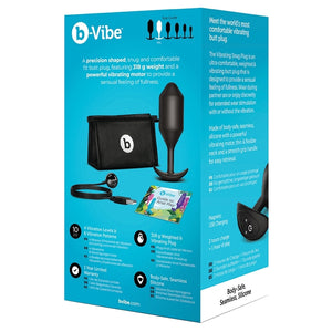 B-Vibe Vibrating Snug Plug-Black XXL