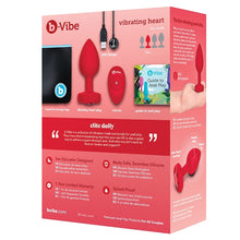 Load image into Gallery viewer, B-Vibe Vibrating Heart Shape Jewel Plu... BV-051 RED