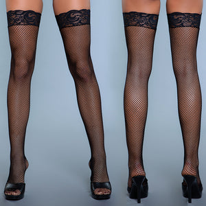 BeWicked Kiss Goodnight Thigh Highs-Black O/S BW1914-30-5
