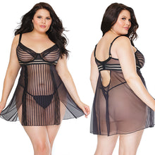 Load image into Gallery viewer, Coquette Babydoll &amp; G-String Set-Black 3X/4X CQ22108-30-9