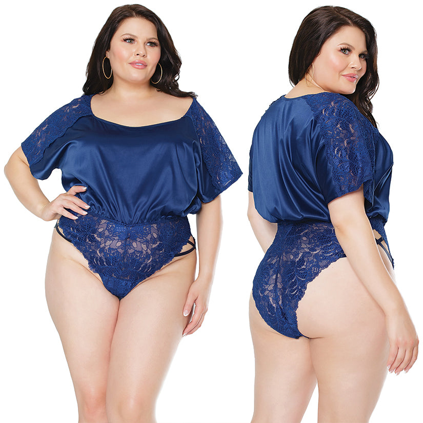 Coquette Satin Romper-Navy O/S X CQ22127-37-15