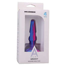 Load image into Gallery viewer, A-Play Groovy Silicone Anal Plug-Berry 4&quot; D0302-03BX