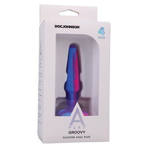 A-Play Groovy Silicone Anal Plug-Berry 4" D0302-03BX