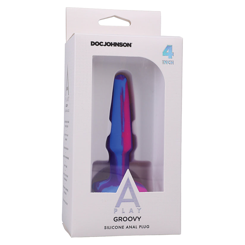 A-Play Groovy Silicone Anal Plug-Berry 4
