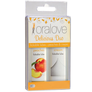 Oralove Delicious Duo Lube-Peaches & Cream D1355-01BX