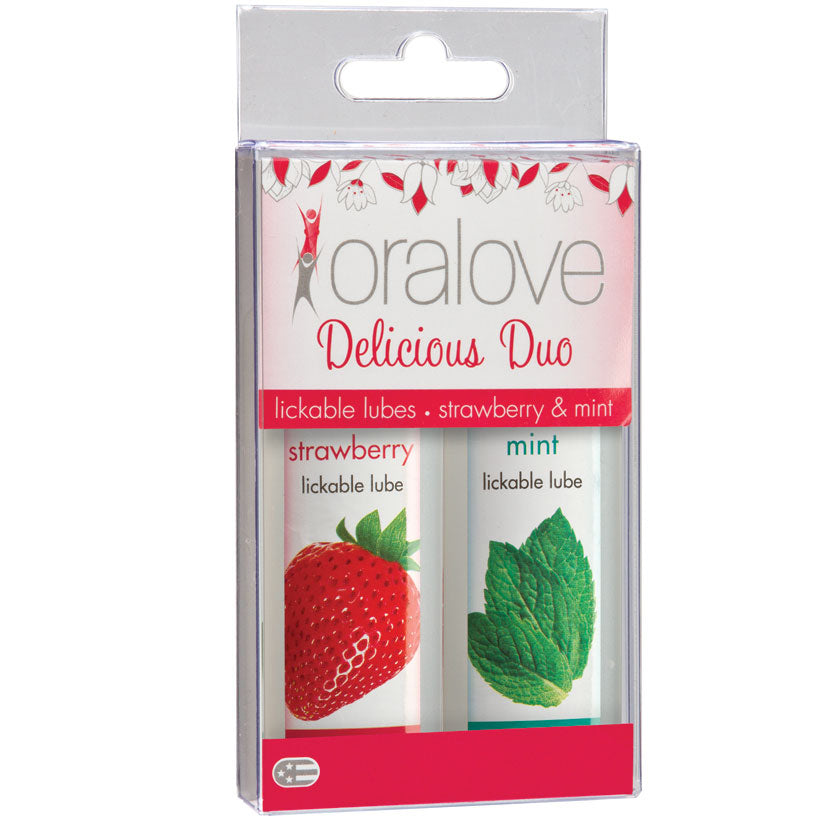 Oralove Delicious Duo Lube-Strawberry & Mint D1355-02BX