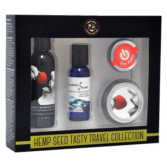Earthly Body Hemp Seed Tasty Travel Collection-Strawberry