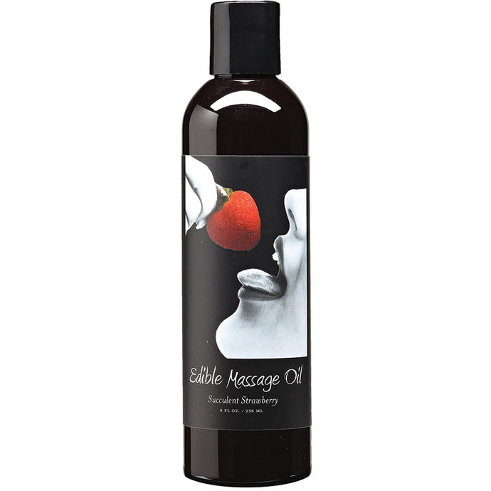 Earthly Body Edible Massage Oil-Succulent Strawberry 8oz EB1035-10