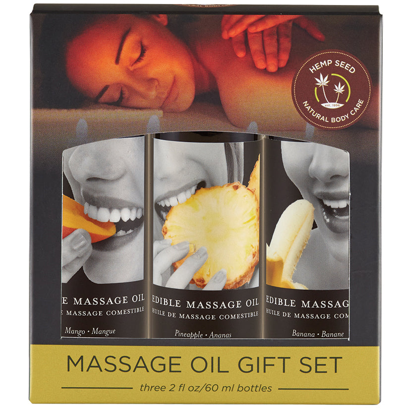 Earthly Body Edible Massage Oil-Tropical Gift Set (3-2oz) EB1035-20