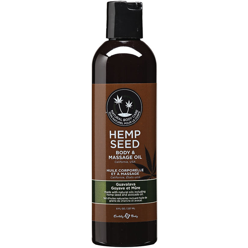 Earthly Body Hemp Seed Massage & Body Oil-Guavalava 8oz EB1035-22