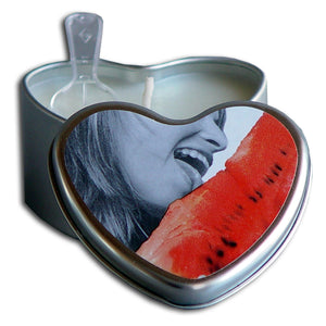 Earthly Body 4-in-1 Edible Heart Candle-Watermelon 4oz EB1041-00
