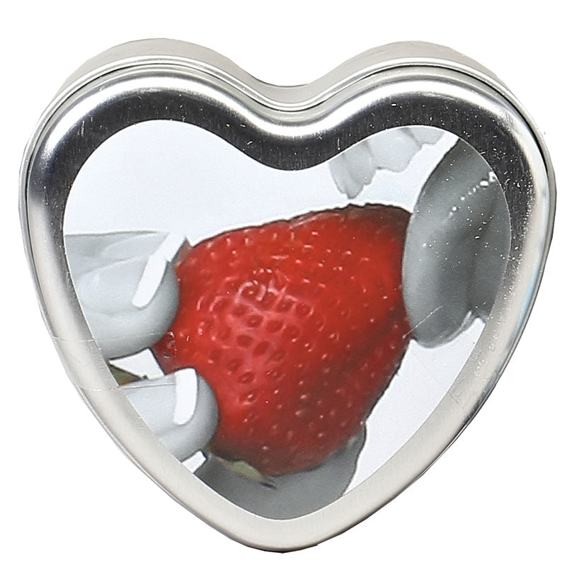 Earthly Body 4-in-1 Edible Heart Candle-Strawberry 4oz EB1041-01