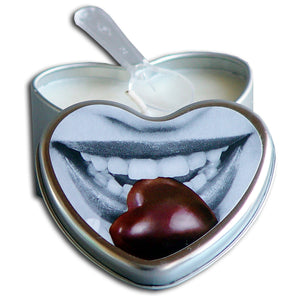 Earthly Body 4-in-1 Edible Heart Candle-Chocolate 4oz EB1041-03