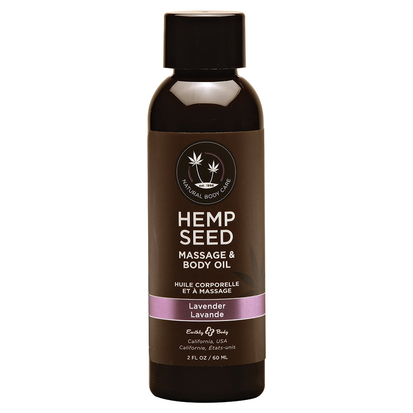 Earthly Body Hemp Seed Massage Oil-Lavender 2oz EBMAS217