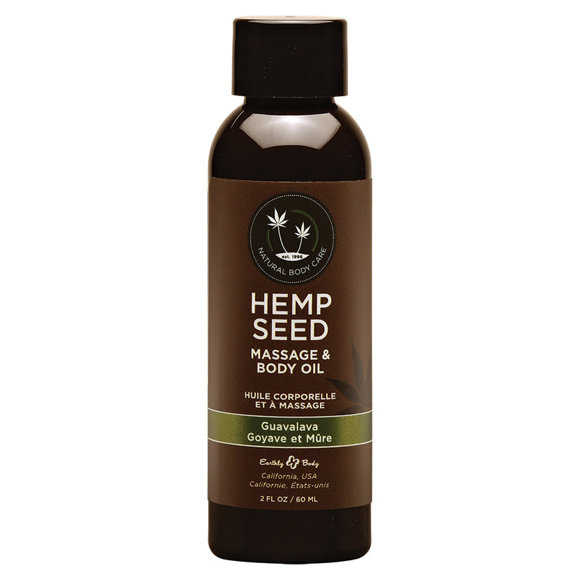 Earthly Body Hemp Seed Massage Oil-Guavalava 2oz EBMAS268