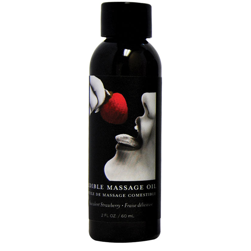 Earthly Body Edible Massage Oil-Strawberry 2oz EBMSE203