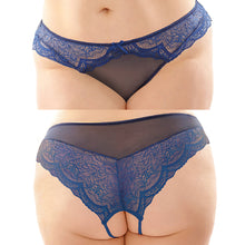 Load image into Gallery viewer, Fantasy Lingerie Cassia Crotchless Panty-Navy Queen FLPY2103-37-15