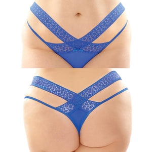 Fantasy Lingerie Daphne Brazilian-Cut Panty-Royal Blue Queen FLPY2105-36-15