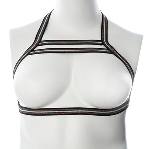 Gender Fluid Silver Lining Harness-Rainbow Glitter L-XXL GFH502