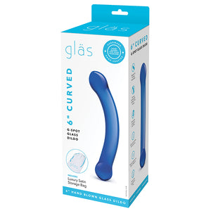 Glas 6" Curved G-spot Dildo-Blue GLAS-147
