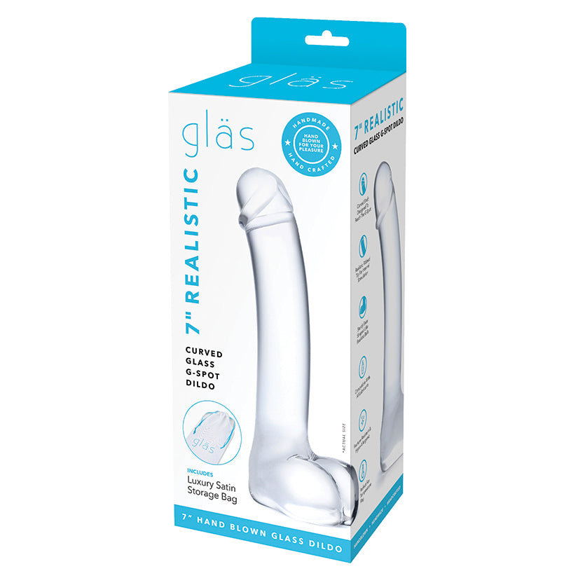 Glas 7" Realistic Curved Glass G-Spot Dildo GLAS-153