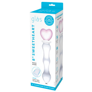 Glas 8" Sweetheart Glass Dildo-Pink /Clear GLAS-161