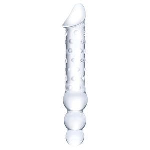 Glas Double Ended Glass Dildo with Anal Beads 12"