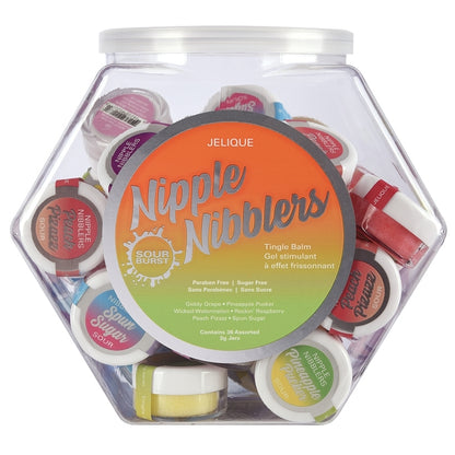 Jelique Nipple Nibblers Sour Tingle Balm Assorted (Display Bowl/36Pcs) 3g