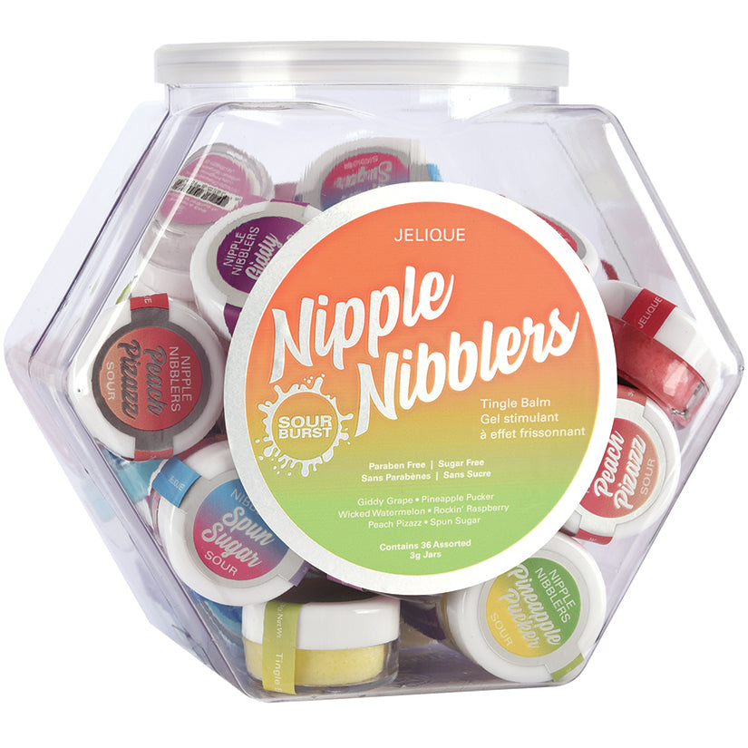 Jelique Nipple Nibblers Sour Tingle Balm Assorted (Display Bowl/36Pcs) 3g HJEL2600-99