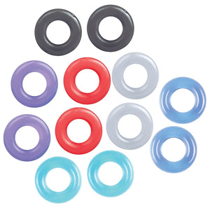 The 9's Baller's Dozen 12-Pc Cock Ring Set-Assorted Colors