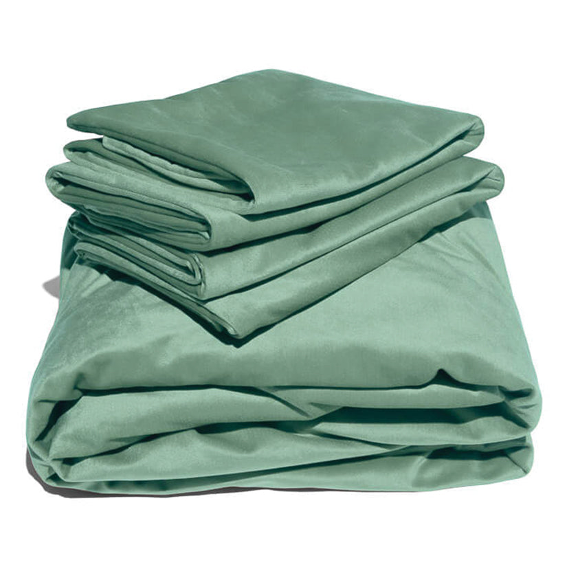 Liberator Fascinator Liquid Velvet Sheets-Q Sage L18727-186